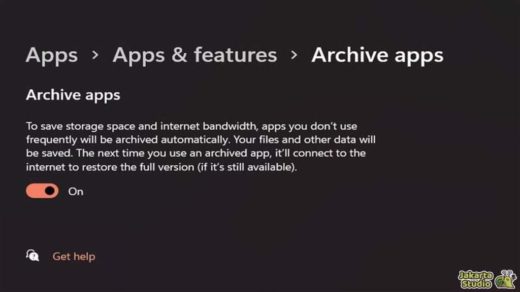 Arsipkan Aplikasi Windows 11