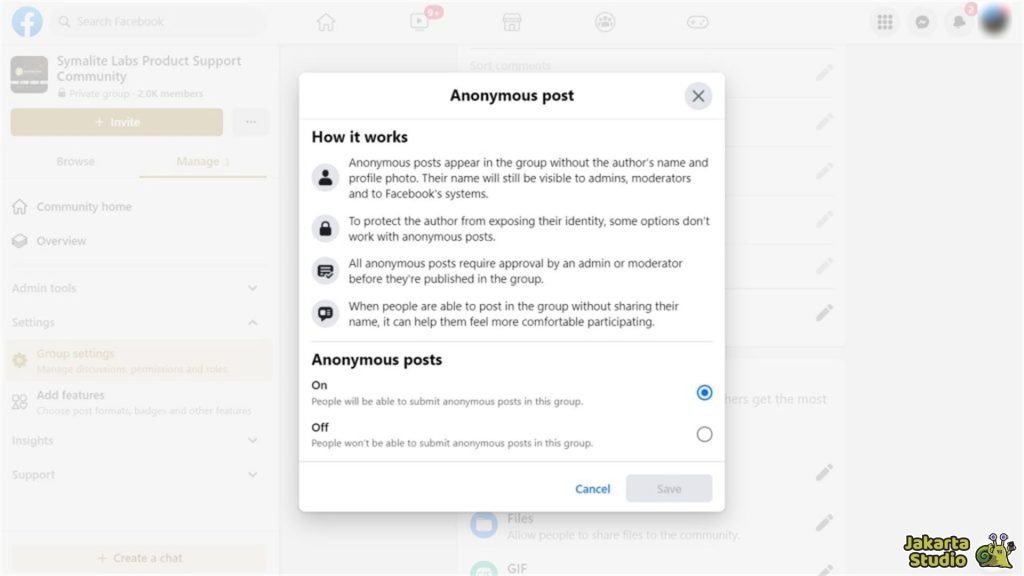 Cara Posting Anonim Grup Facebook