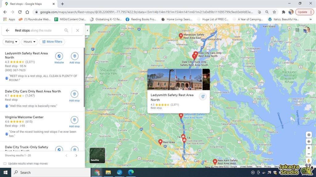 Cek Rest Area Google Maps