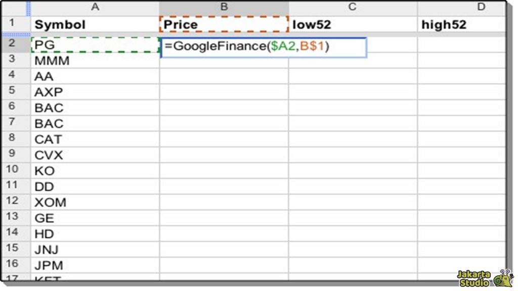 Fitur Google Sheets