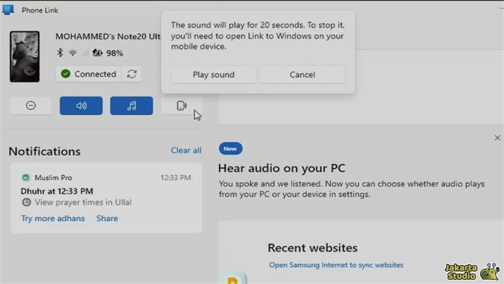 Fitur Penting Phone Link
