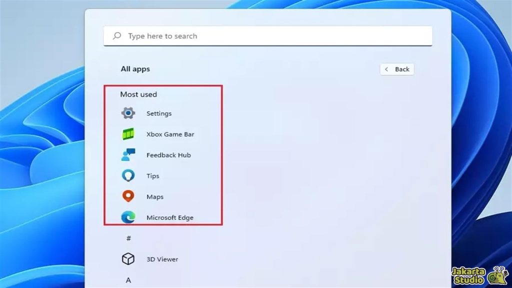 Sembunyikan Most Used Apps