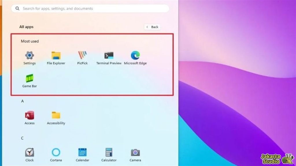 Sembunyikan Most Used Apps