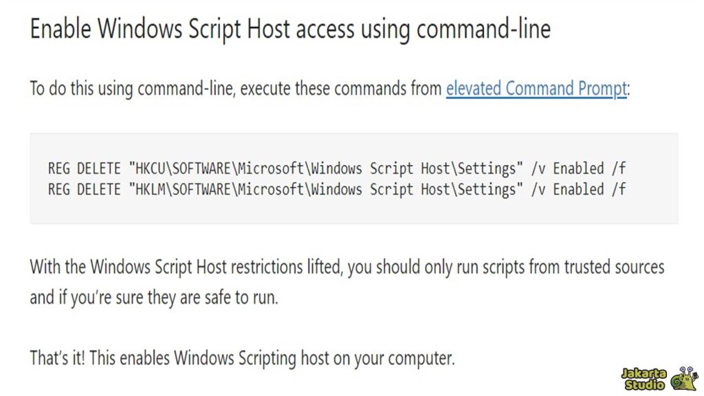 Solusi Windows Script Host Access is Disabled